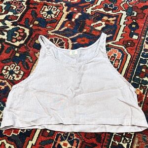 Lilac linen crop opia byron bay